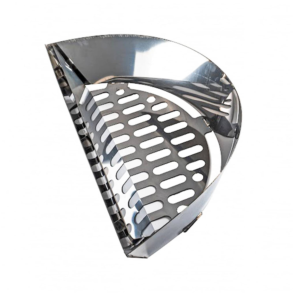 Triangular vented charcoal insert basket with perforated stainless plate