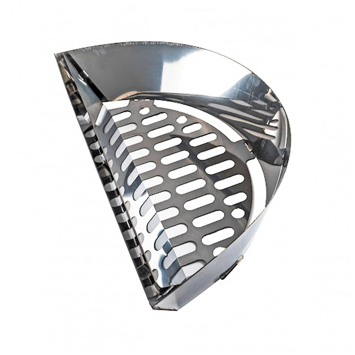 Triangular vented charcoal insert basket with perforated stainless plate