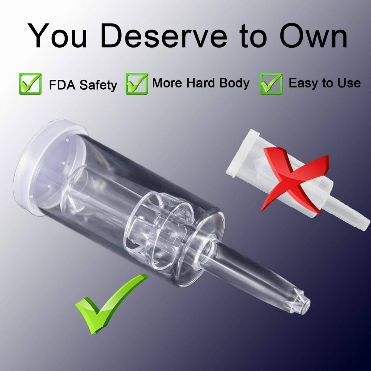 Clear fermentation airlock body with grommet insert and vent tube