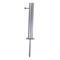 Metal ground flagpole mount with spike base and side lever handle