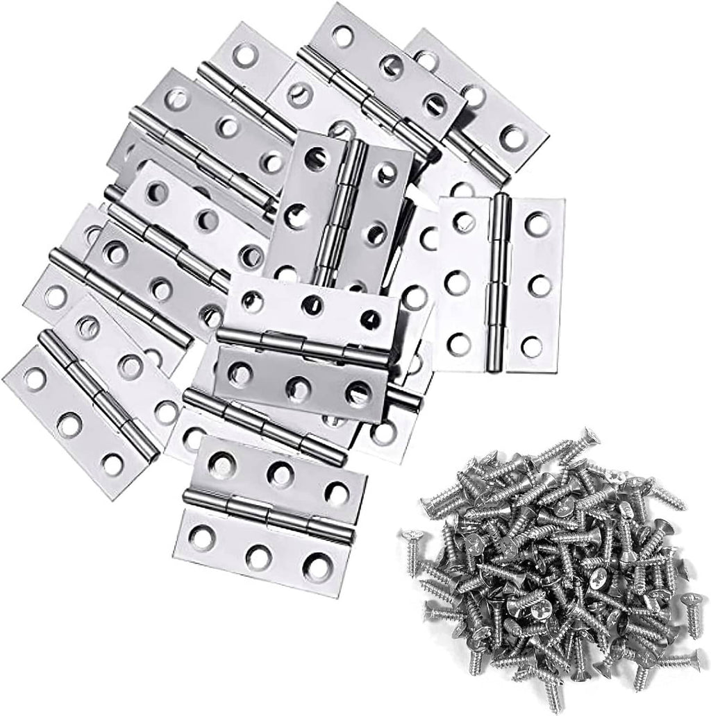 Stainless steel hinge plates with double knuckle and separate screw bundle
