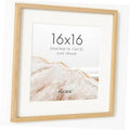 Natural oak 16x16 picture frame with white mat and landscape photo print