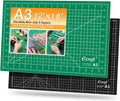 Green self-healing cutting mat with white grid lines and a 12x18 in size marking