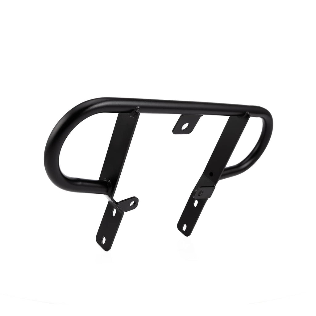 Black tubular ATV rear bumper/grab bar with U-shaped guard and bracket mounts