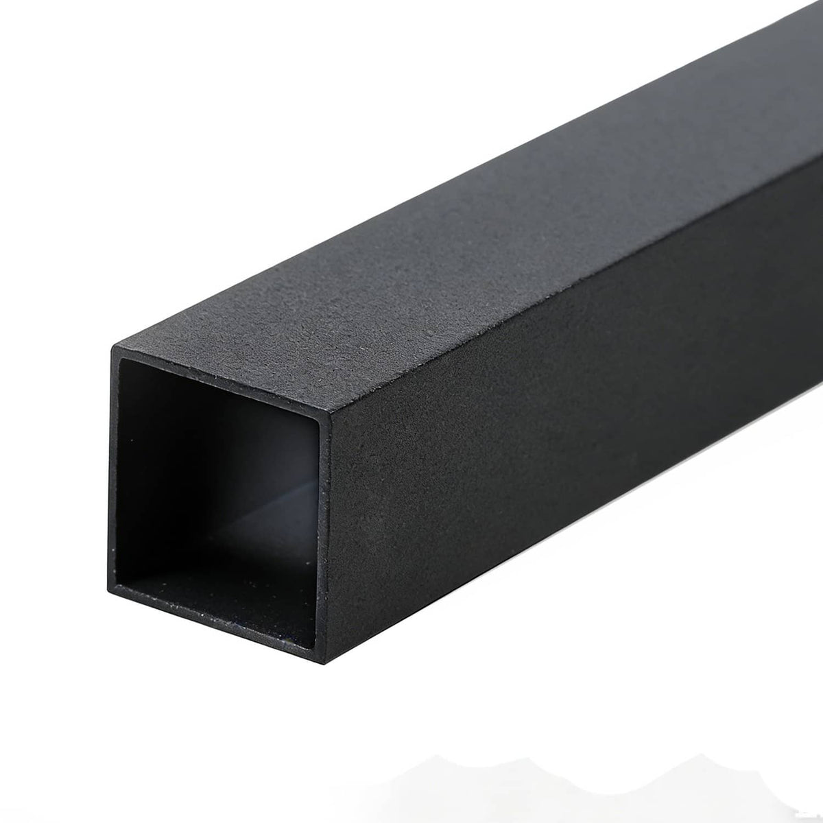 Black 3/4 in square aluminum deck baluster spindle with open end detail
