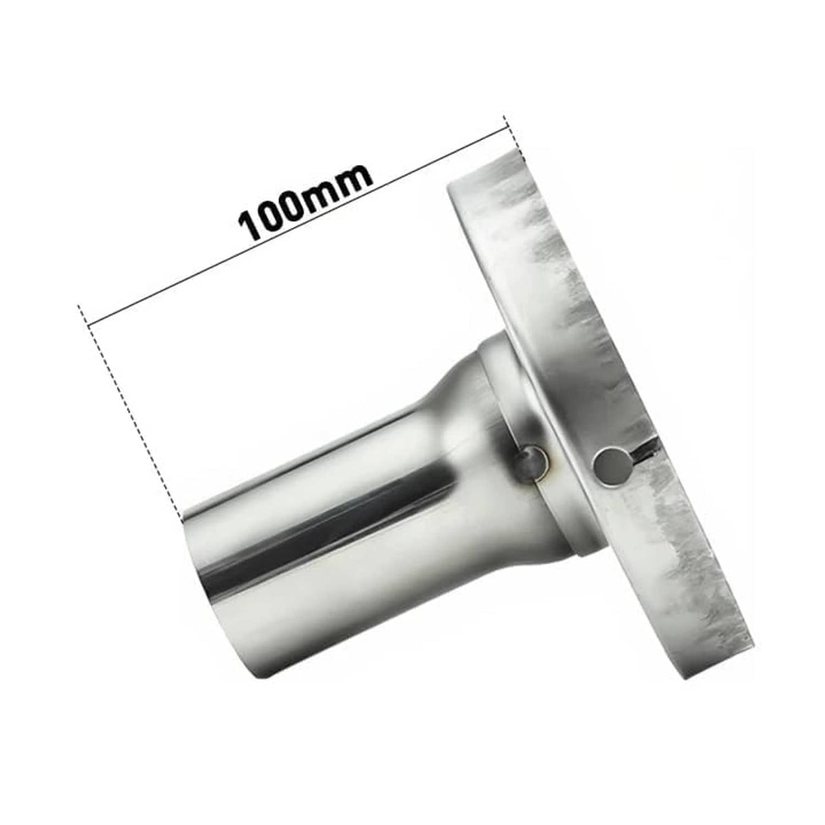 Universal 3.5in exhaust muffler tip with silver steel outlet and mounting flange