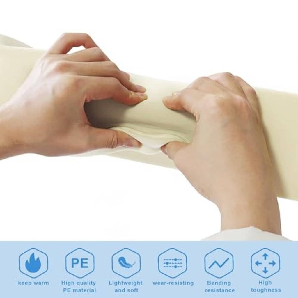 Light beige seat foam cushion being fitted, showing flexible foam edges