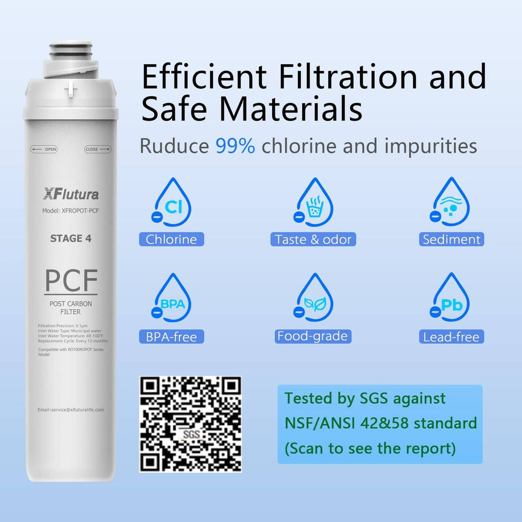 Replacement RO filter cartridge, Stage 4 PCF post carbon filter