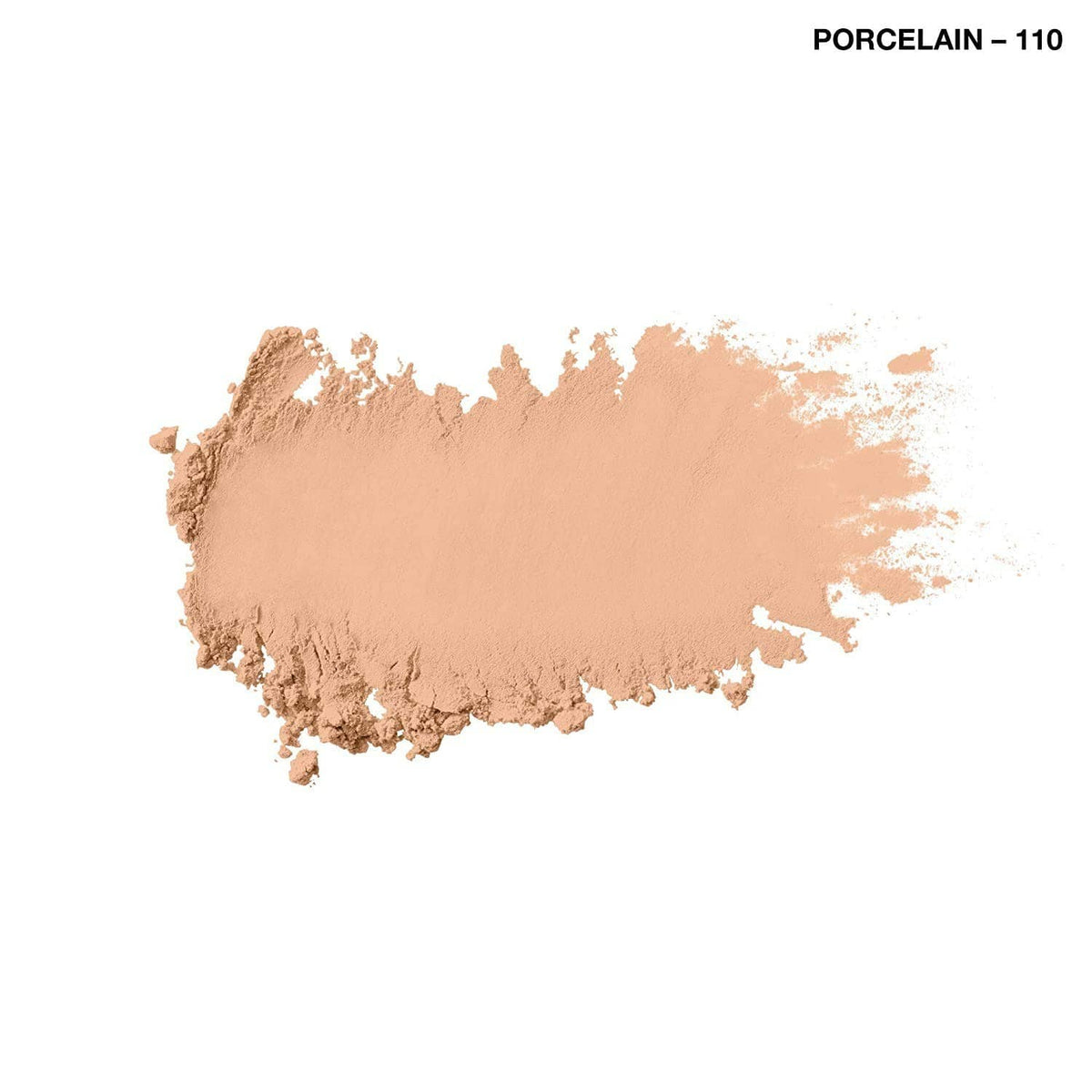 Porcelain pressed powder swatch, soft beige dust texture