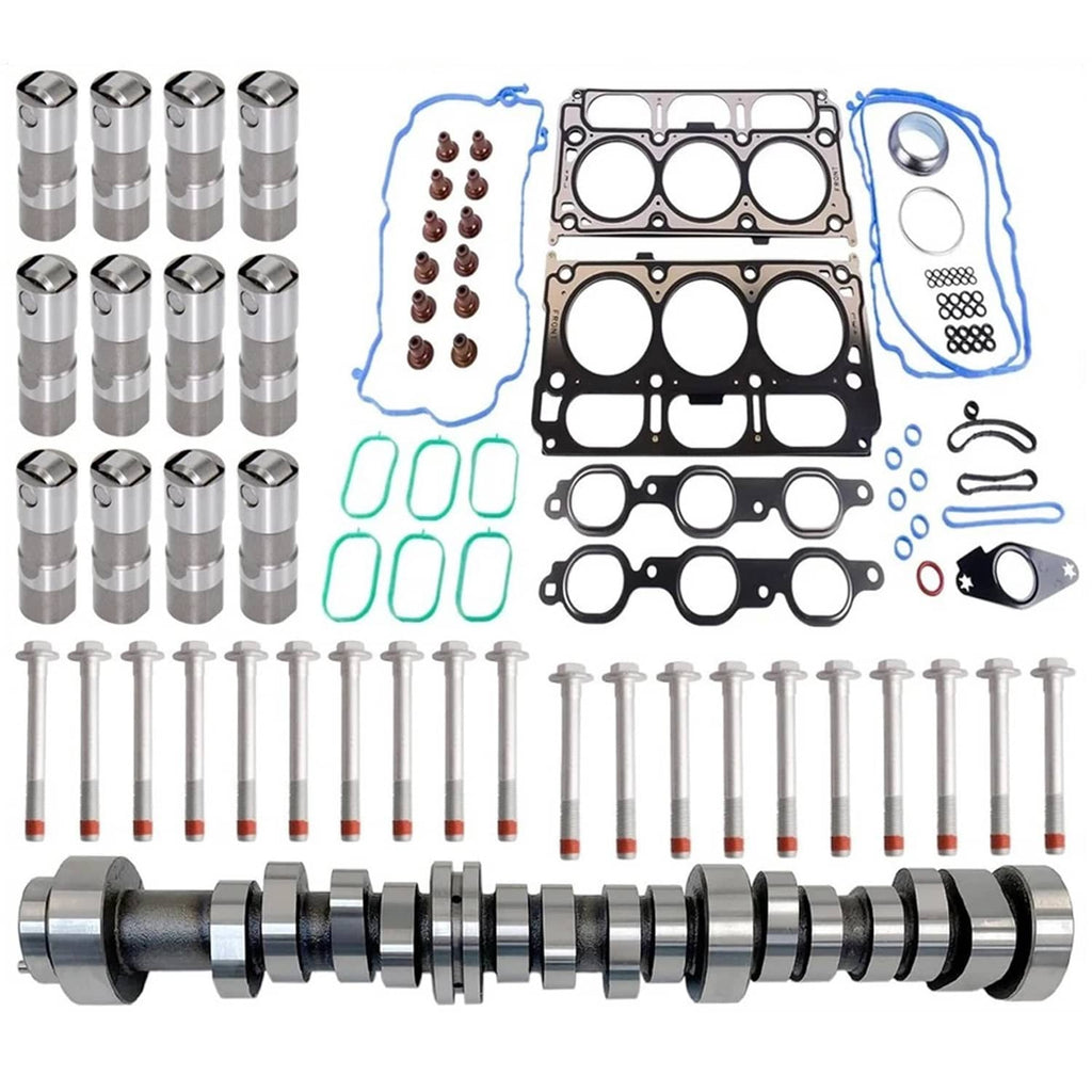 Camshaft lifters kit with steel lifters, gaskets, and seal hardware