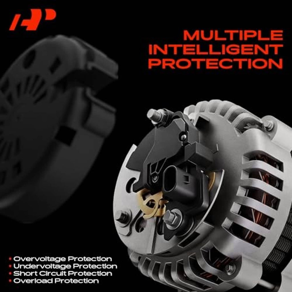 Alternator voltage regulator unit with vented metal housing and wiring terminals