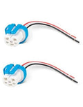 3-pin headlight wire harness with two blue-and-white connectors and red/black wires
