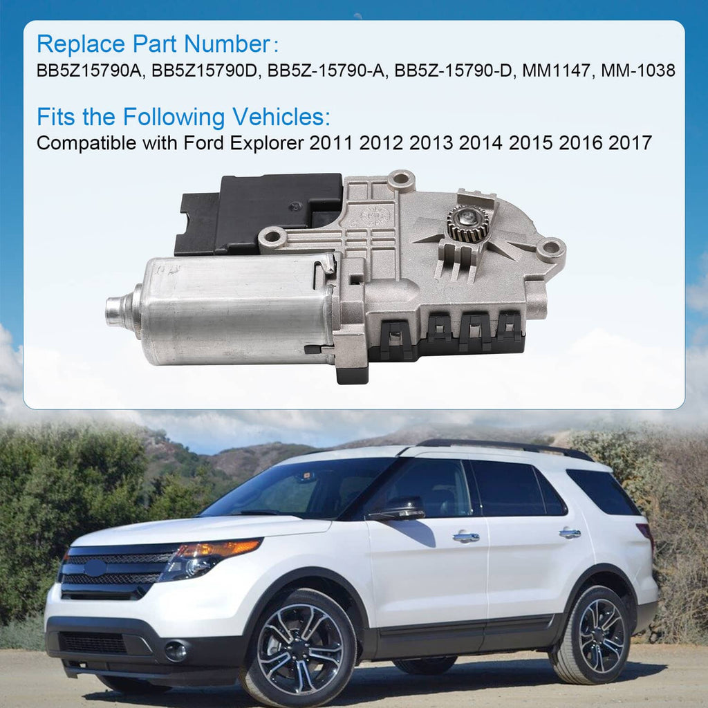 Sunroof moon roof motor on retail packaging card with silver housing and black connector