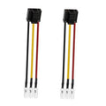 H4 to 3-pin LED headlight wiring adapter harness, two black sockets with red/yellow wires