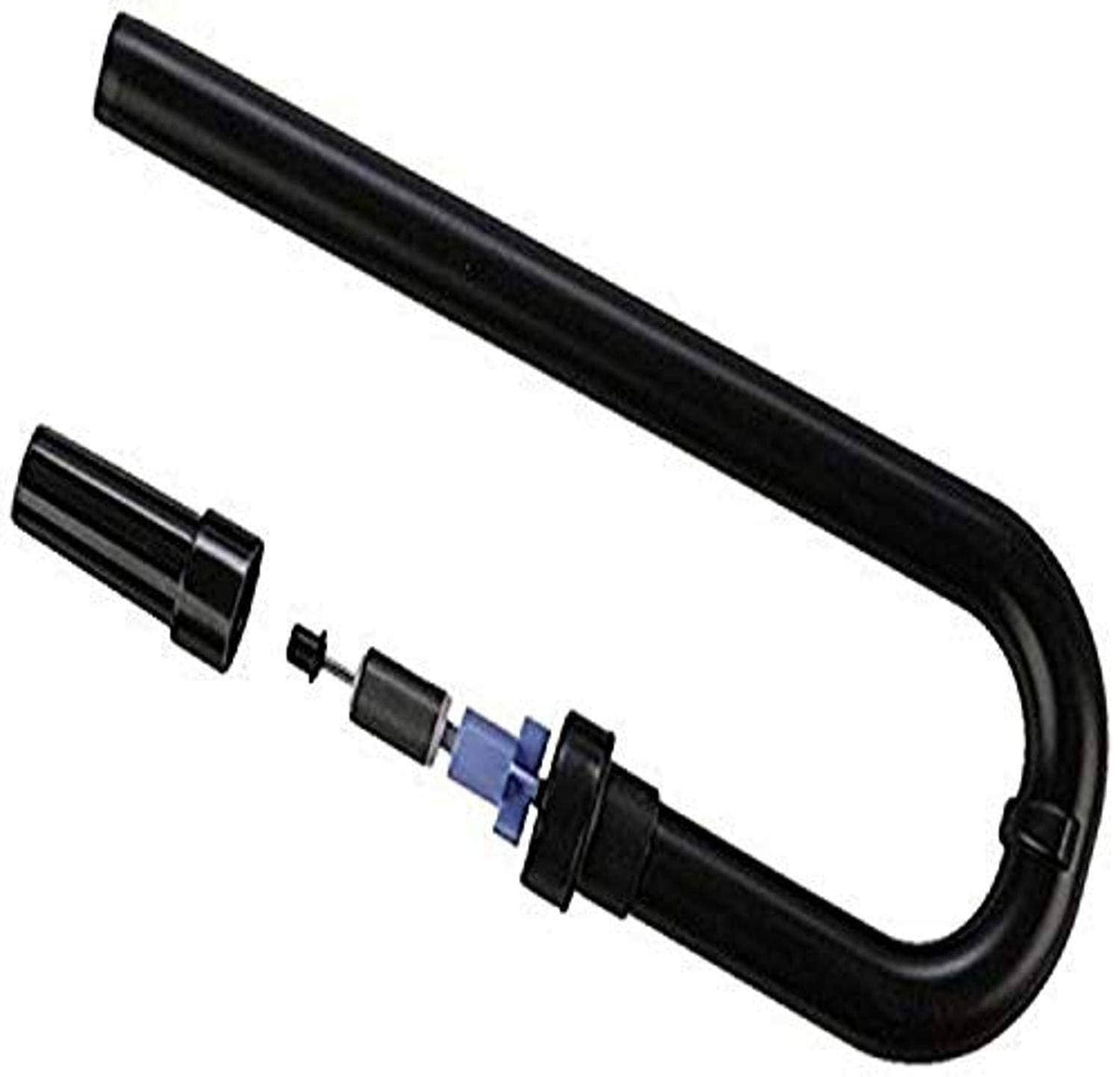 Aqua-tech black U-shaped tube with connectors and blue valve insert