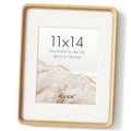 Beech wood 11x14 picture frame with white mat for 8x10 photo