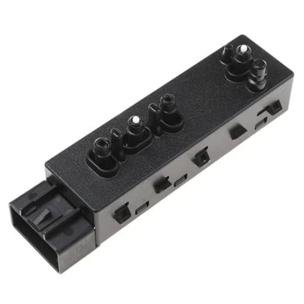 Power seat control switch module with black housing and multi-button rocker controls