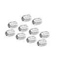 Aluminum weld-on bung hose adapter fitting, silver, male threads, multiple pieces