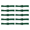 Dark green Chinese knot frog buttons, 10 closures with tied rope ends
