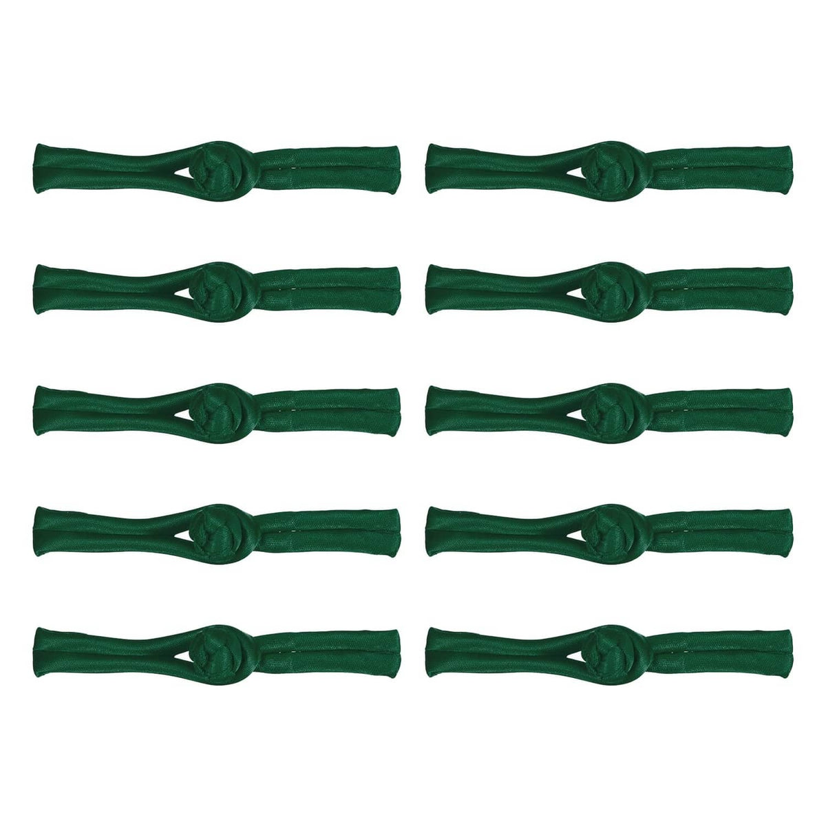 Dark green Chinese knot frog buttons, 10 closures with tied rope ends