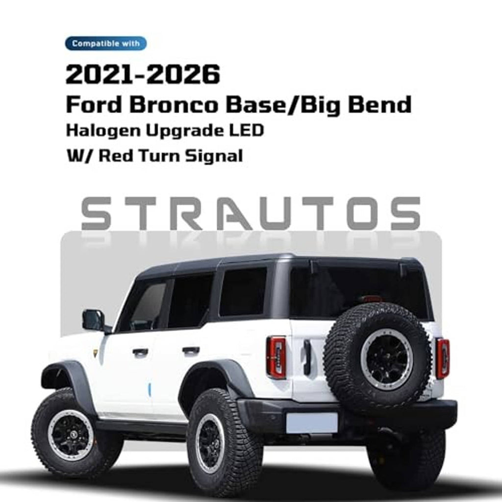 SUV rear with black housing red LED tail lights and vertical light bars