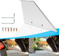 Stainless steel skeg guard protector with angled plate and mounting holes for outboard motors