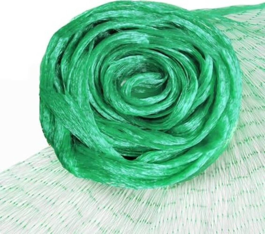 Green and white bird netting roll with fine grid mesh for garden protection