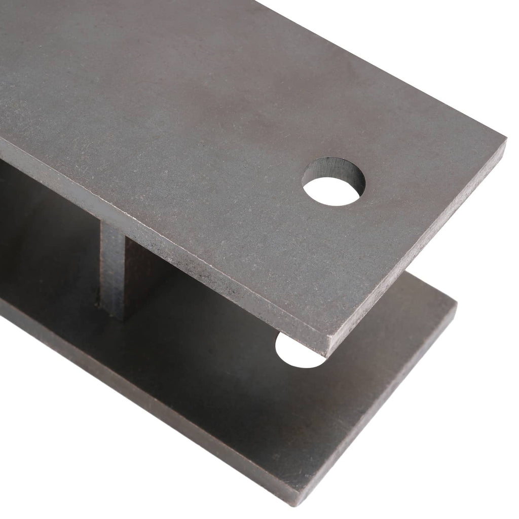 Close-up of metal hanger crossplate with round mounting holes