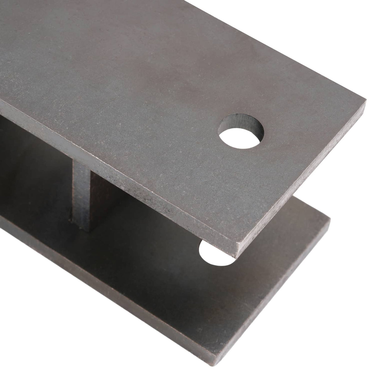 Close-up of metal hanger crossplate with round mounting holes