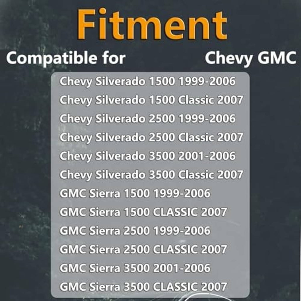 Fitment compatibility chart card listing vehicle models and years for use