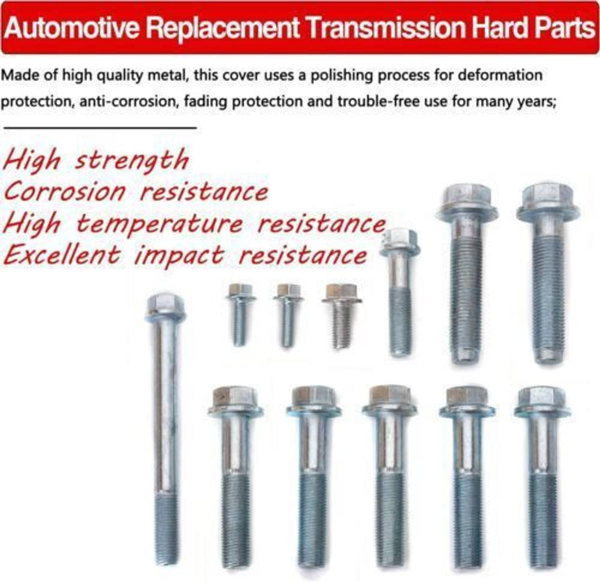 Transmission bolt kit with assorted bolts shown in a parts layout