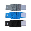 Reusable male dog wrap belly bands, 3-pack in gray, blue, and black
