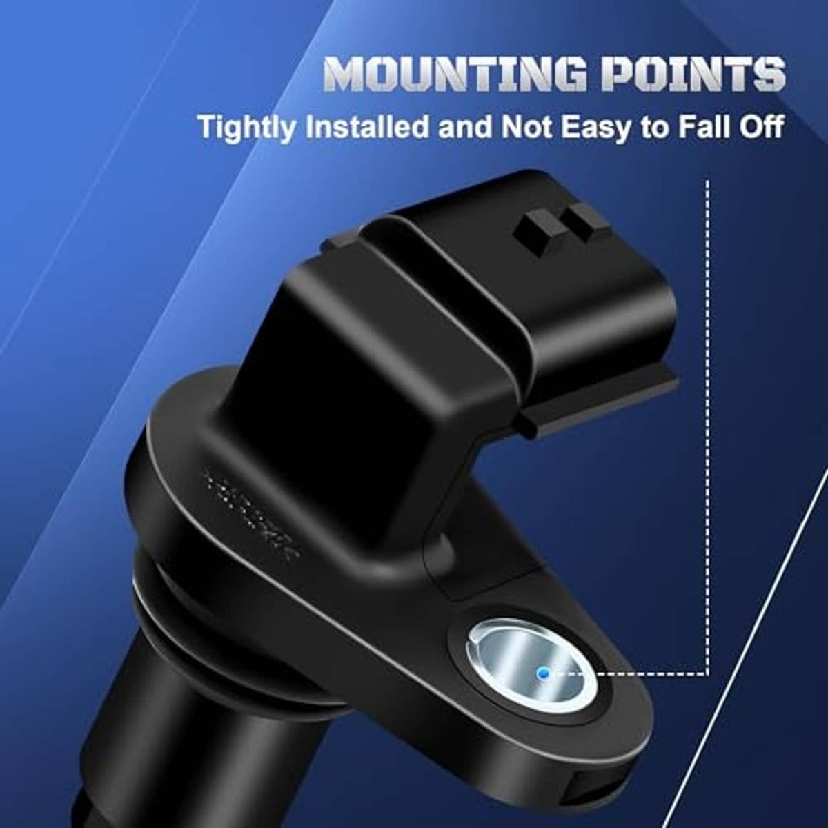 Camshaft position sensor with rubber seal and circular mounting hole