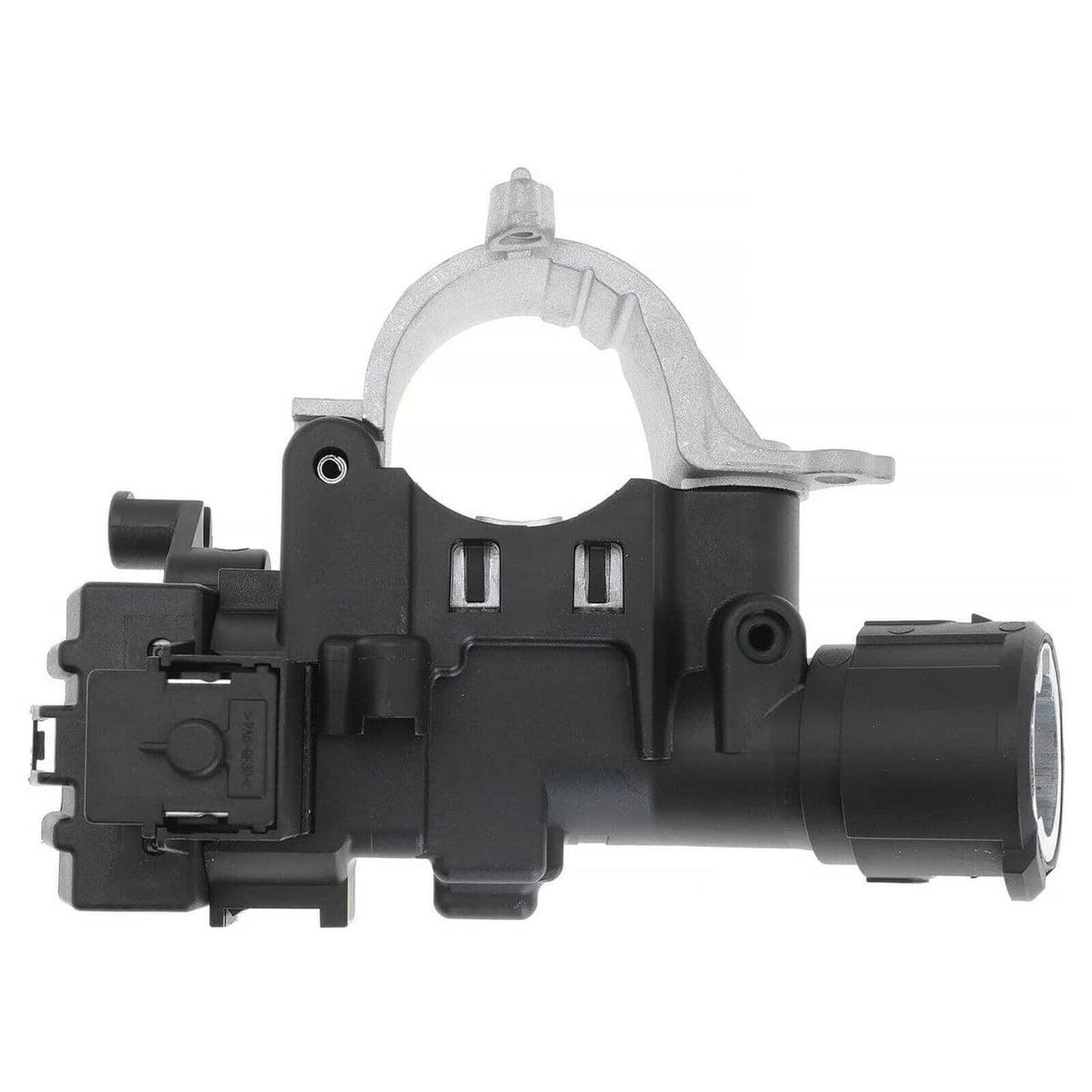 Ignition switch column lock housing, black with metal bracket and connector ports