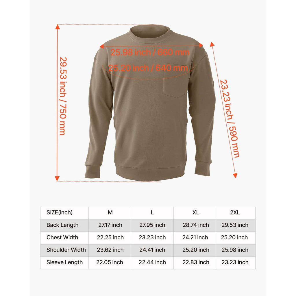 Men's flame-resistant long-sleeve work shirt back measurement diagram, 2XL