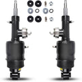 Rear hydraulic air suspension shock strut set, black cylinders with metal mounting hardware