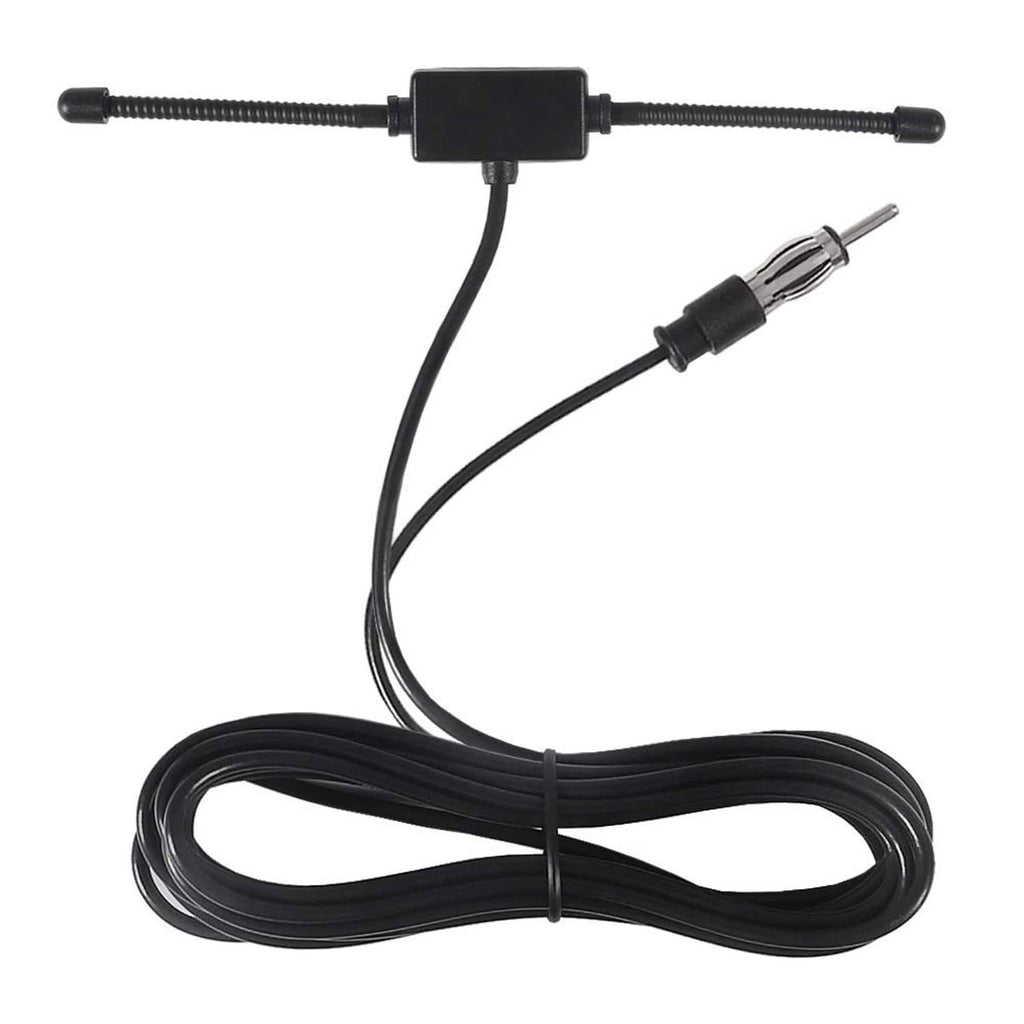 Universal AM/FM car stereo dipole antenna with adhesive mount and male connector