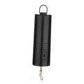 Black battery-powered hanging rotating display motor with loop handle and on/off switch