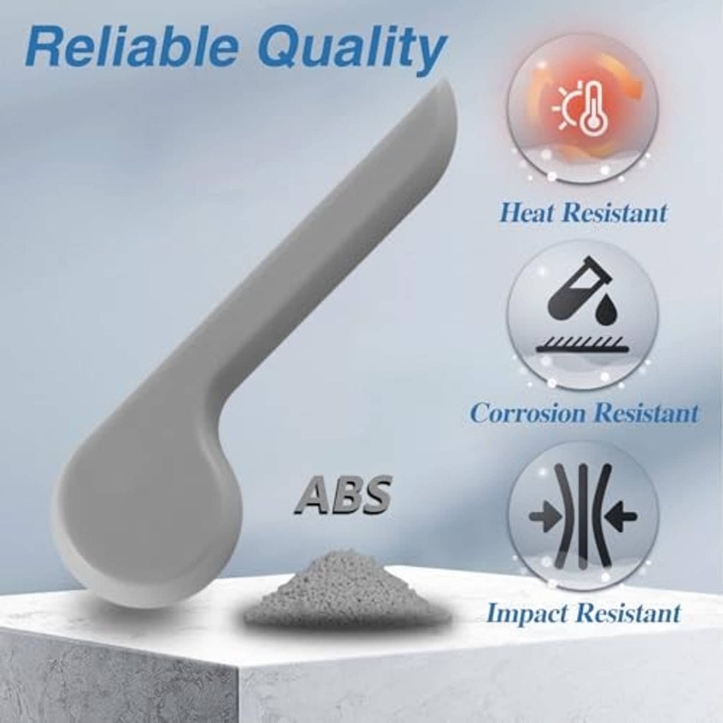 Gray ABS seat recliner handle lever with heat, corrosion, and impact resistant features