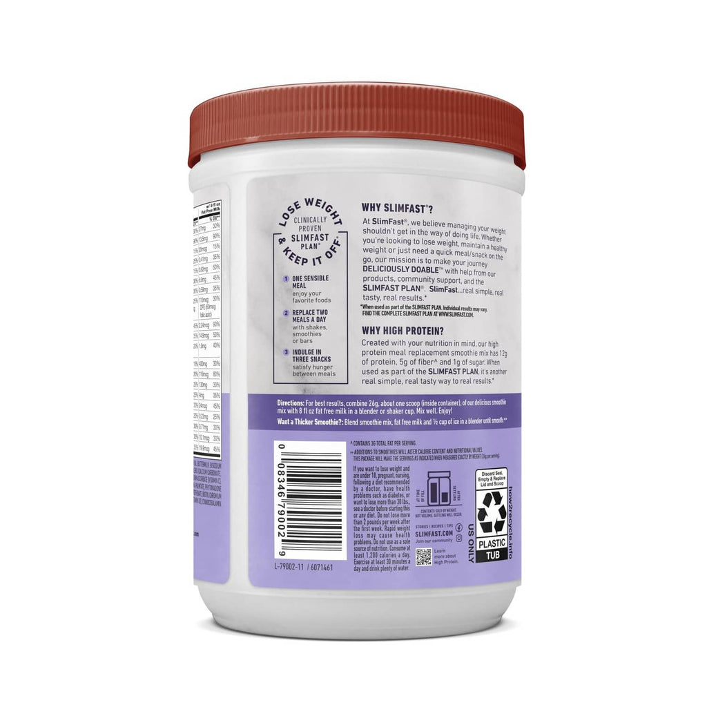 High-protein vanilla cream tub back label with usage and ingredient information