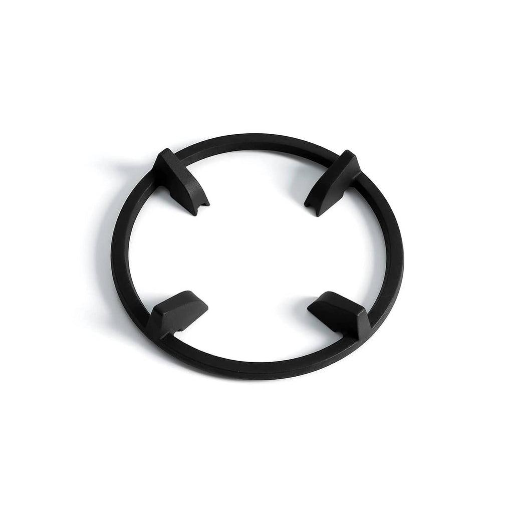 Black cast iron wok ring replacement part with four raised feet
