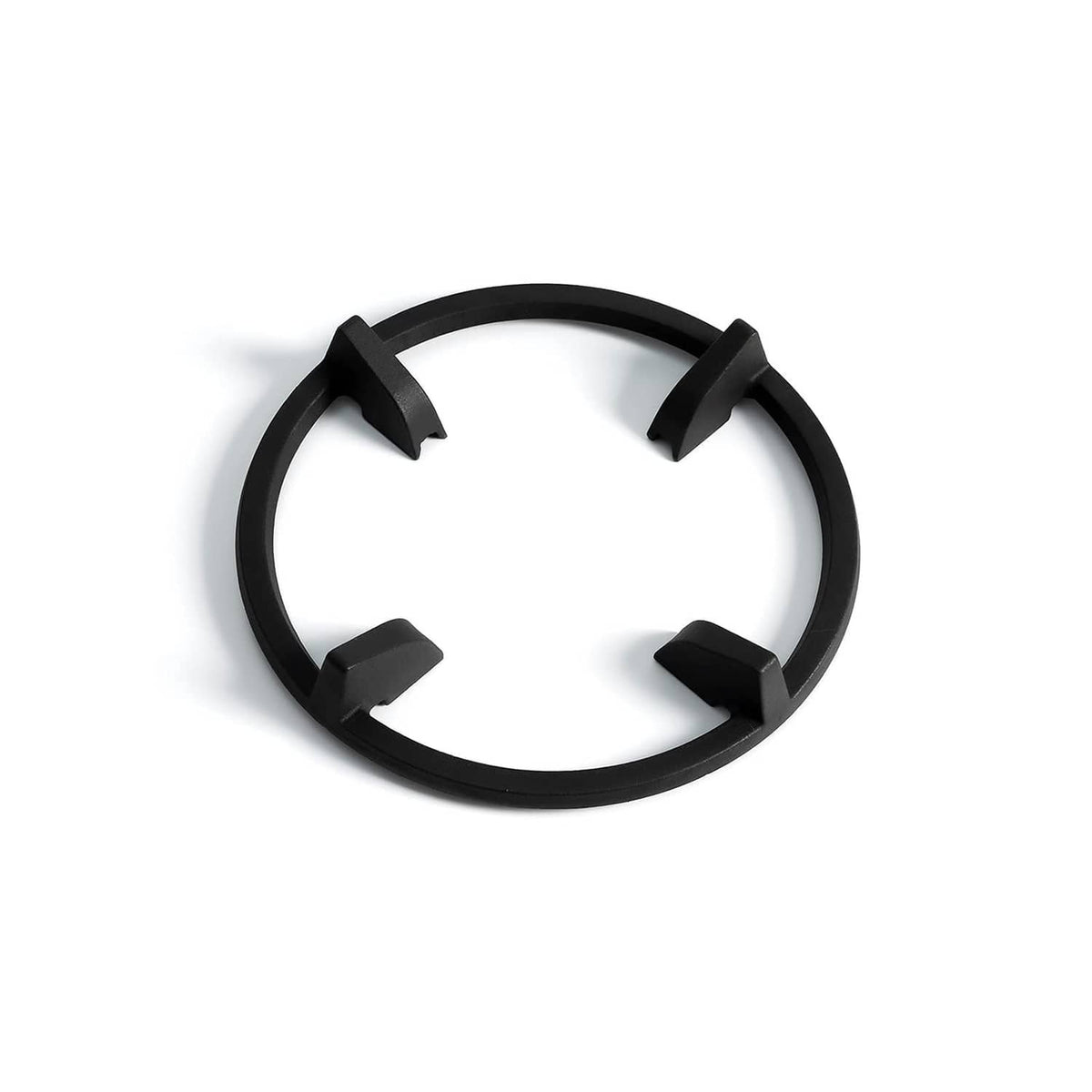 Black cast iron wok ring replacement part with four raised feet