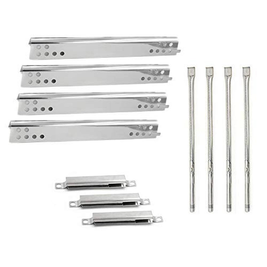 Stainless steel gas grill burner tubes replacement kit with four tubes and small brackets