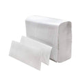 White multifold paper towel roll with stacked sheets, absorbent disposable towels