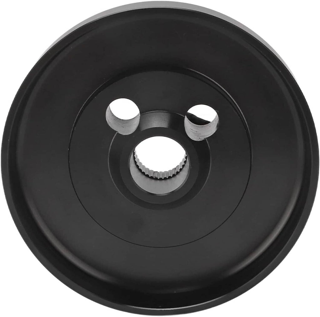 Black 5/6-hole steering wheel hub adapter with center splined insert