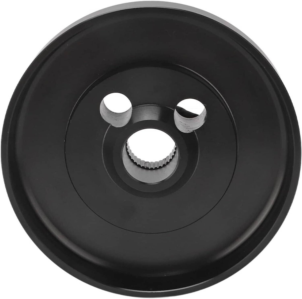 Black 5/6-hole steering wheel hub adapter with center splined insert