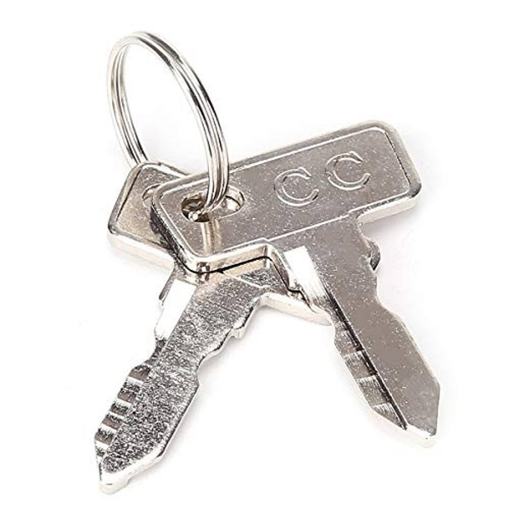 Pair of metal keys for golf cart ignition switch on key ring