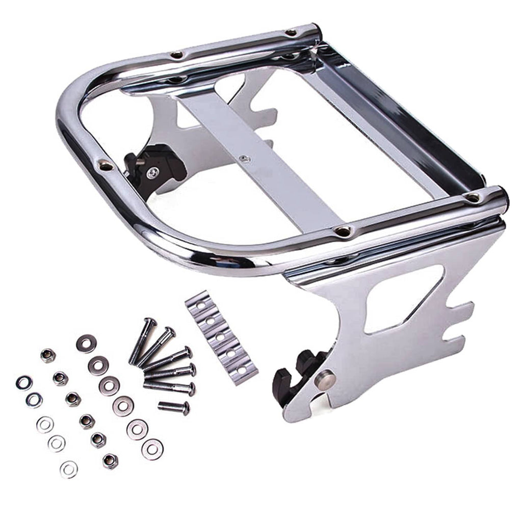 RivetOak Chrome Luggage Rack+Docking Hardware Kit For Harley Touring FLTR FLHR 1997- 2008