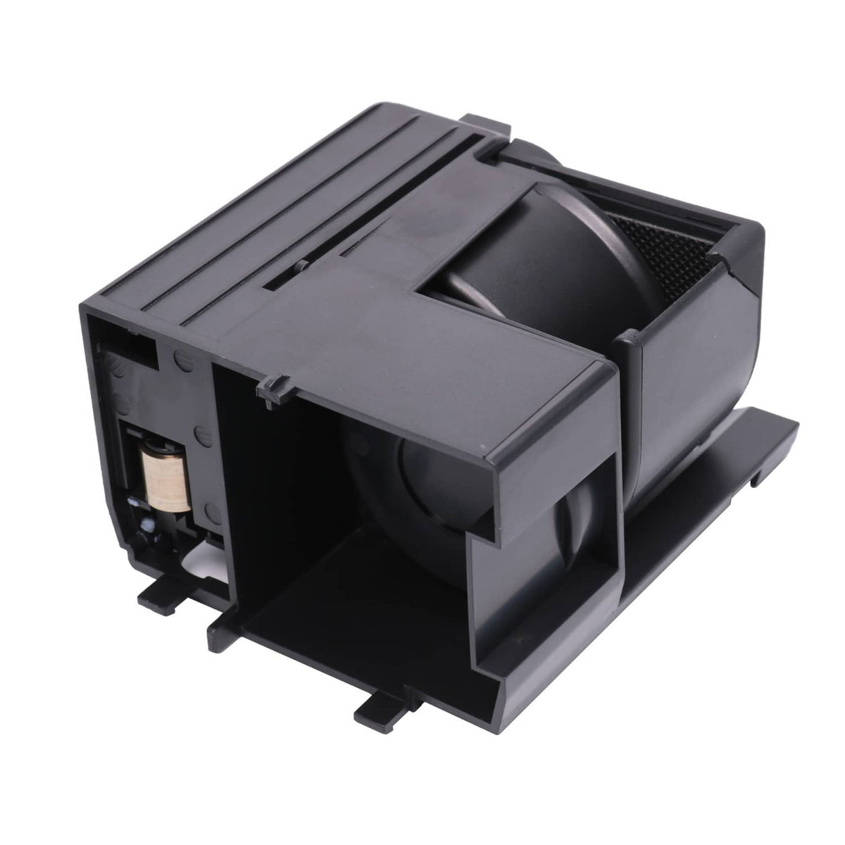 Front retractable cup holder core with extended cup insert and side mounts, black
