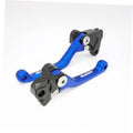 Blue CNC pivot brake clutch lever replacement with black pivot bracket, complete set